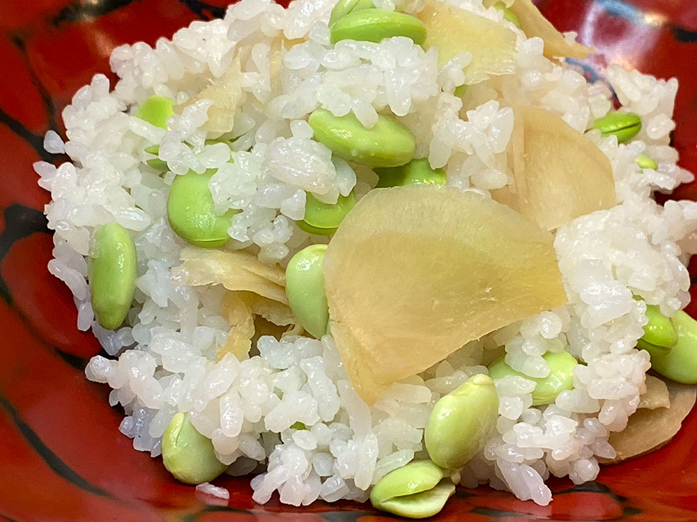 【もじょばあの愛情レシピ】枝豆と生姜の炊き込みご飯